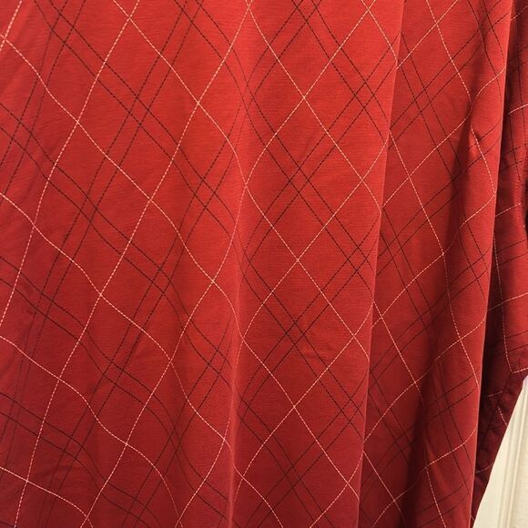 1/4 button Polo shirt the foundry quick dri short sleeve red diamond print 3XLT - Picture 5 of 5